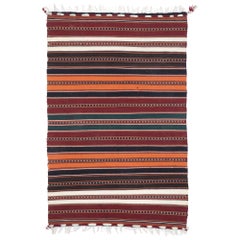 Vintage Persian Shiraz Striped Kilim Rug, Pacific Northwest Meets Luxury Lodge
