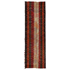 Vintage Persian Shiraz Tribal Kilim in Colorful Geometric Patterns - Rug & Kilim