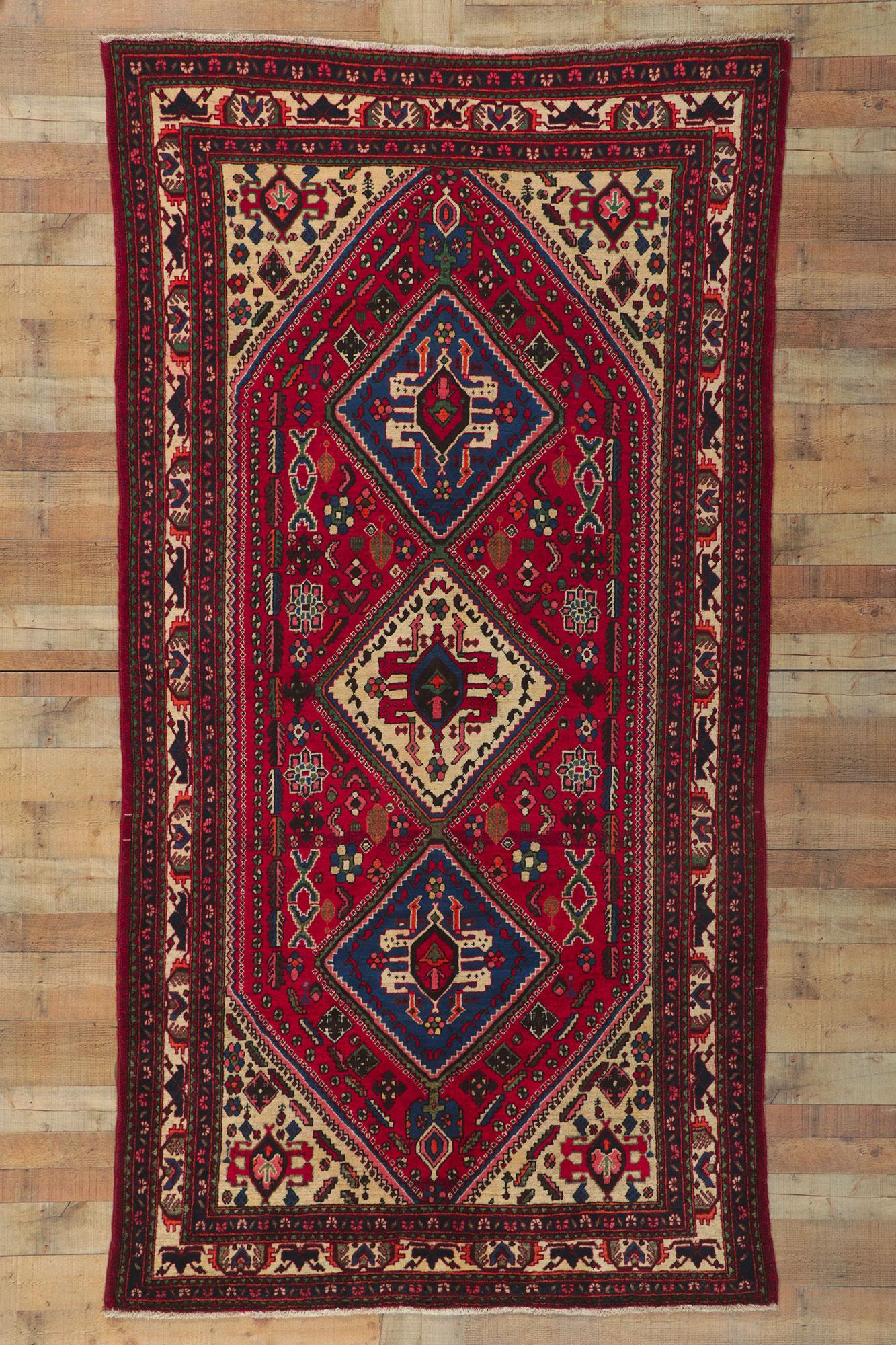 20th Century Vintage Persian Shiraz Tribal Rug For Sale