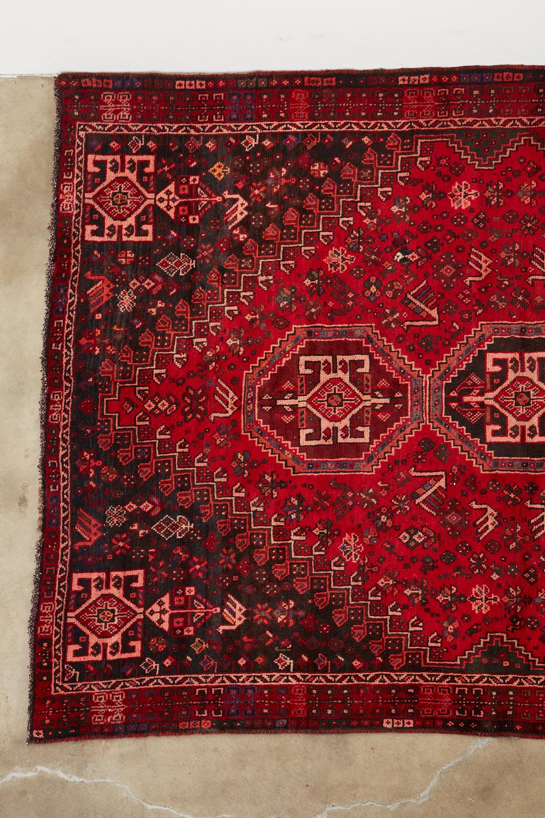 Vintage Persian Shiraz Tribal Rug or Carpet In Good Condition In Rio Vista, CA