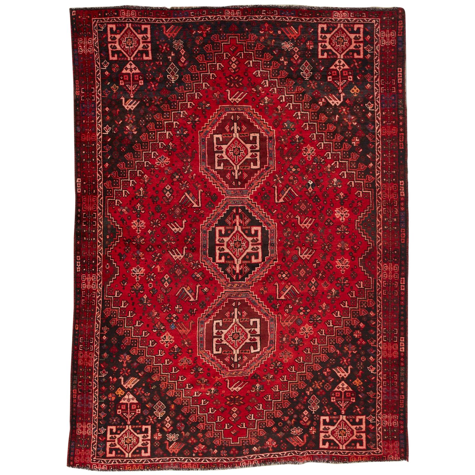 Vintage Persian Shiraz Tribal Rug or Carpet