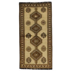 Vintage Persian Shiraz Tribal Accent Rug with Mid-Century Modern Style 
