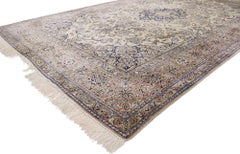 Vintage Persian Silk Nain Rug with French Cottage Style