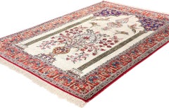 Vintage Persian Silk Qum Carpet