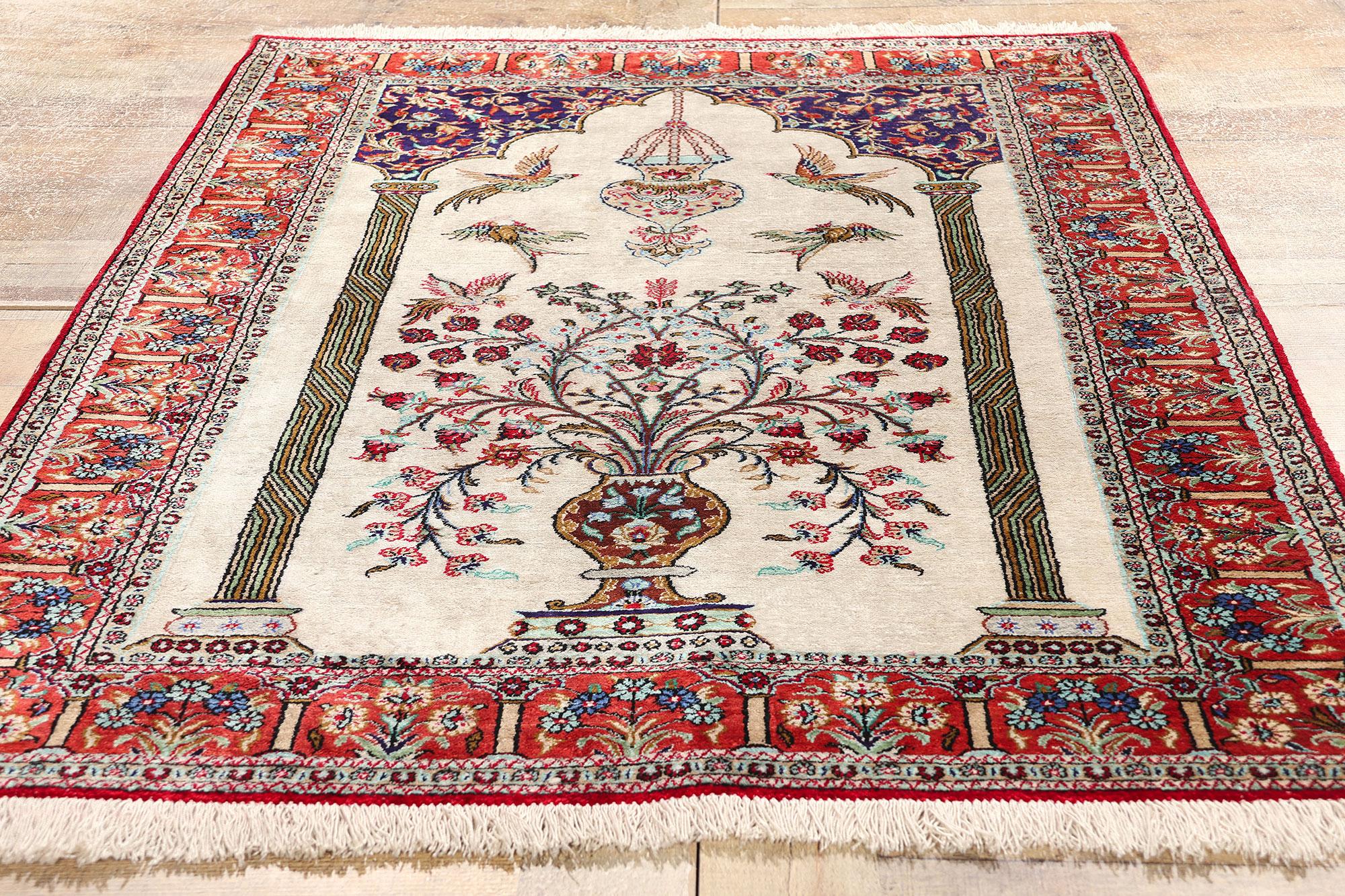 Vintage Persian Silk Qum Carpet For Sale 2
