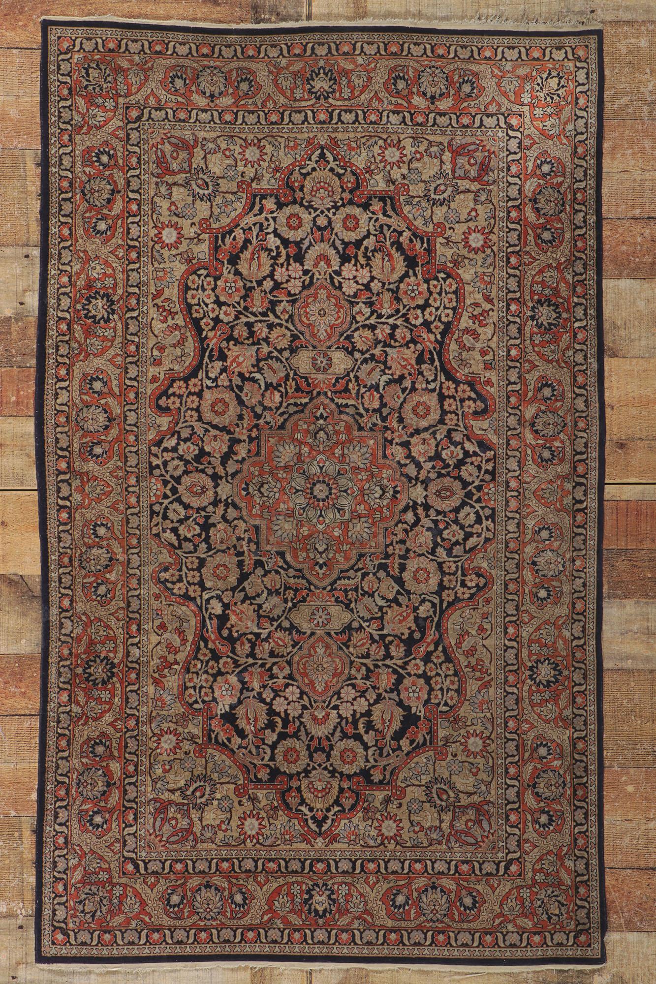 Vintage Persian Silk Qum Rug For Sale 2