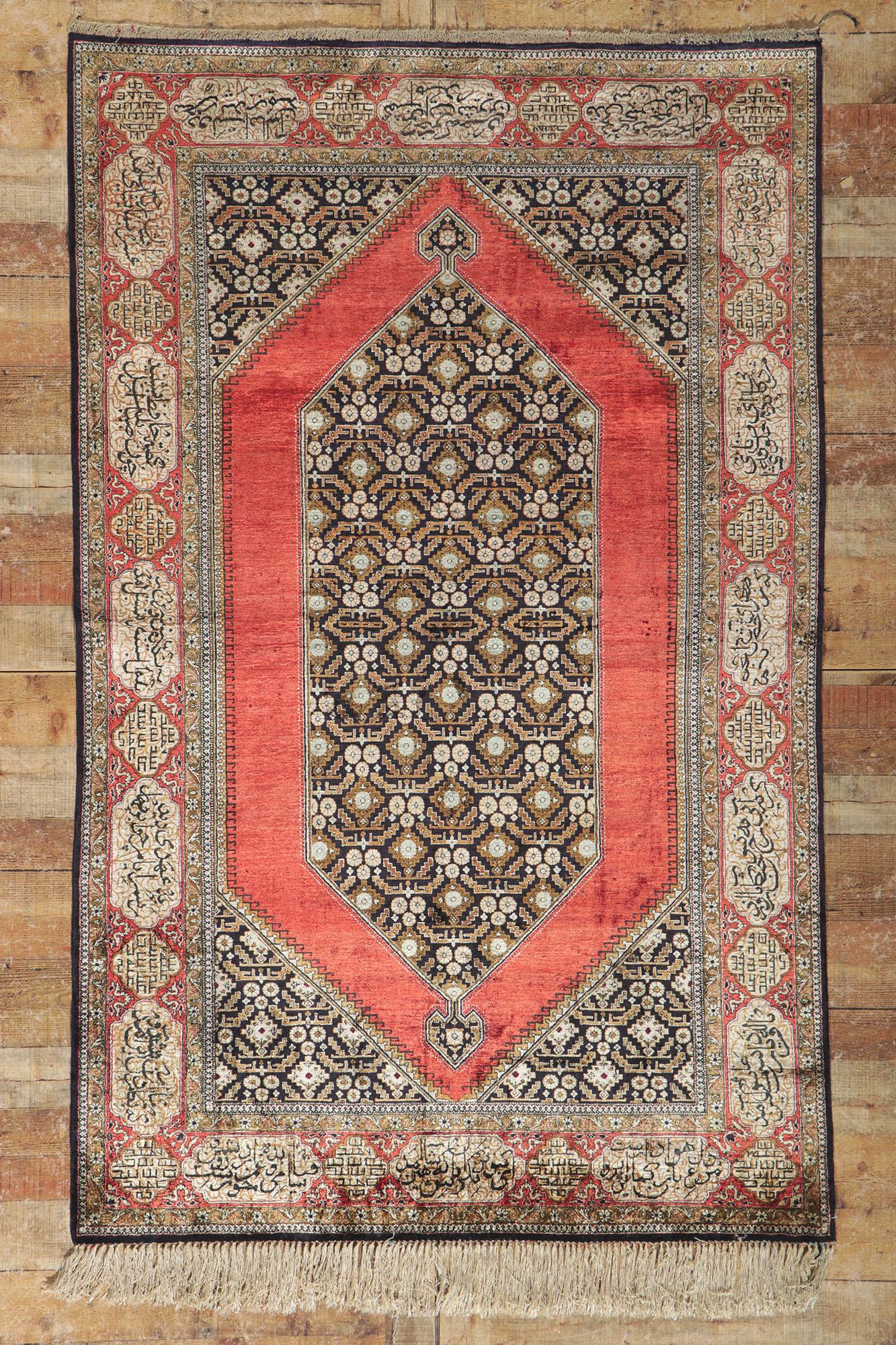Vintage Persian Silk Qum Rug For Sale 2