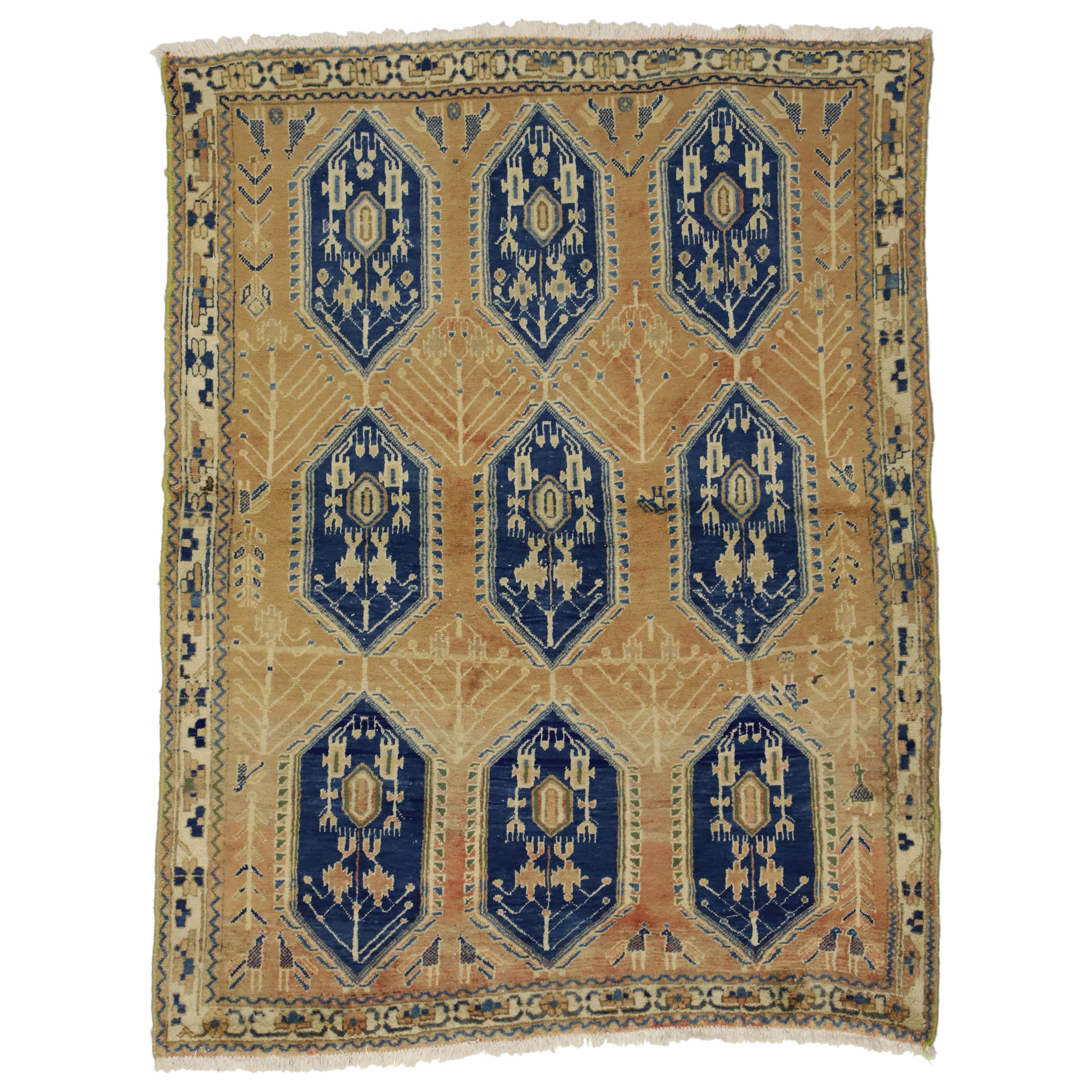 Vintage Persian Sirjan Accent Rug for Entry, Kitchen, Foyer, or Bathroom