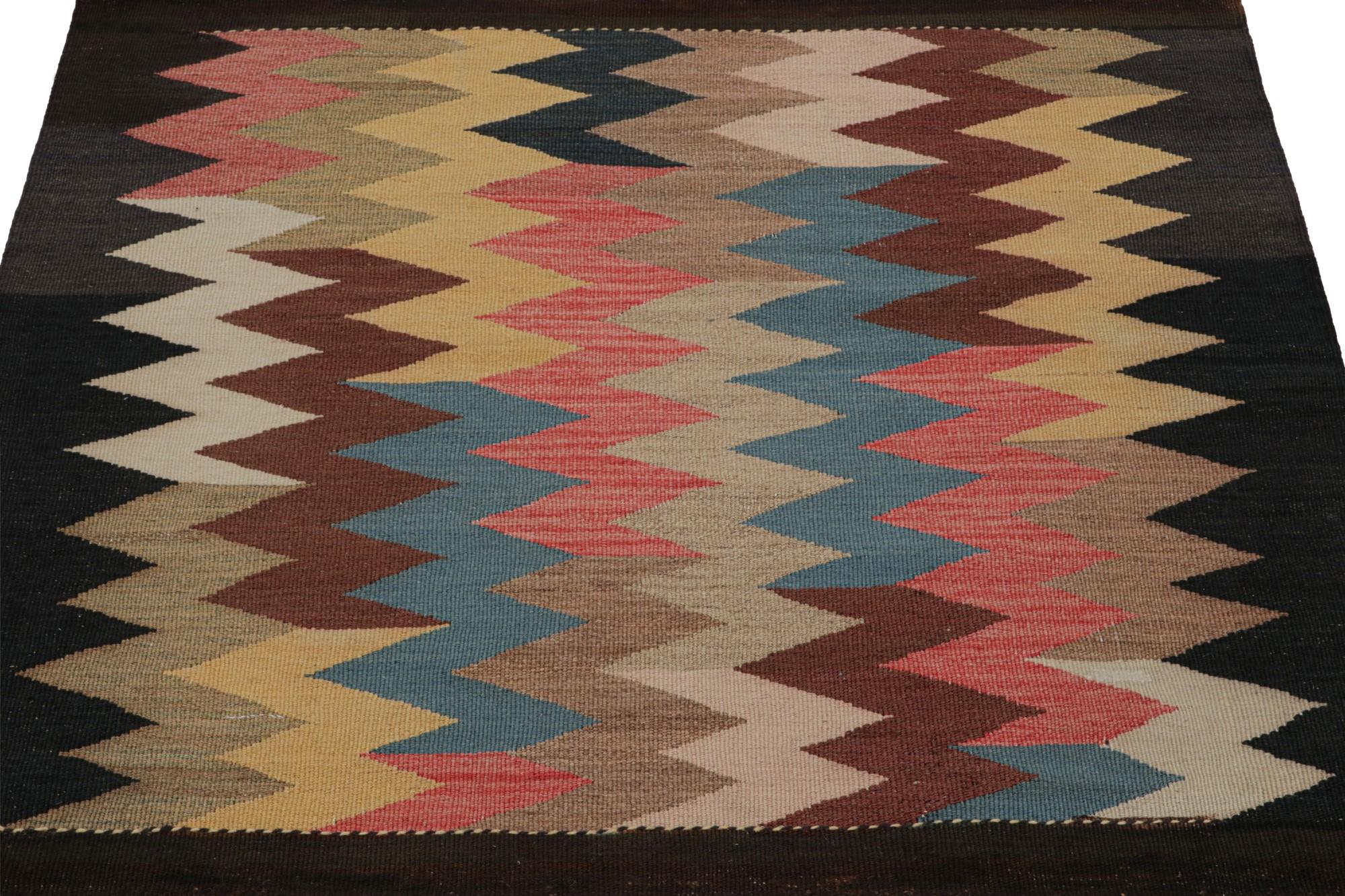 Afghan Vintage Persian Sofreh Kilim and Square Rug, with Patterns, from Rug & Kilim For Sale