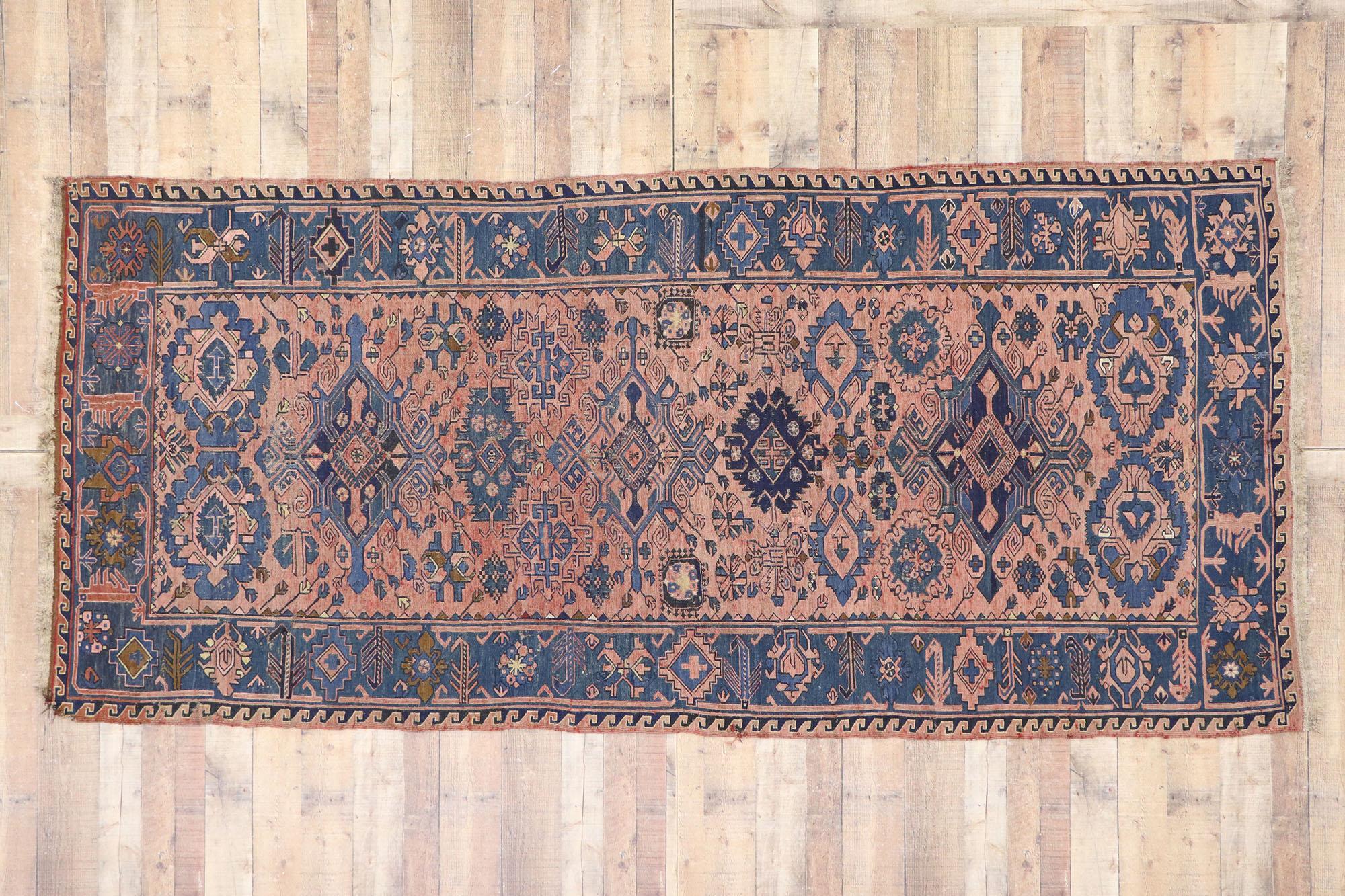 Vintage Persian Soumak Rug with Bohemian Style For Sale 2