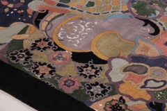 Vintage Persian Square Rug, Polychromatic Floral & Geometric Motif - Rug & Kilim