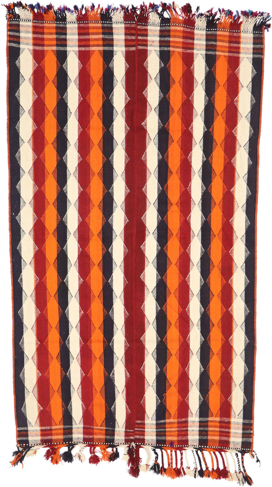 Vintage Persian Striped Kilim Rug For Sale 3