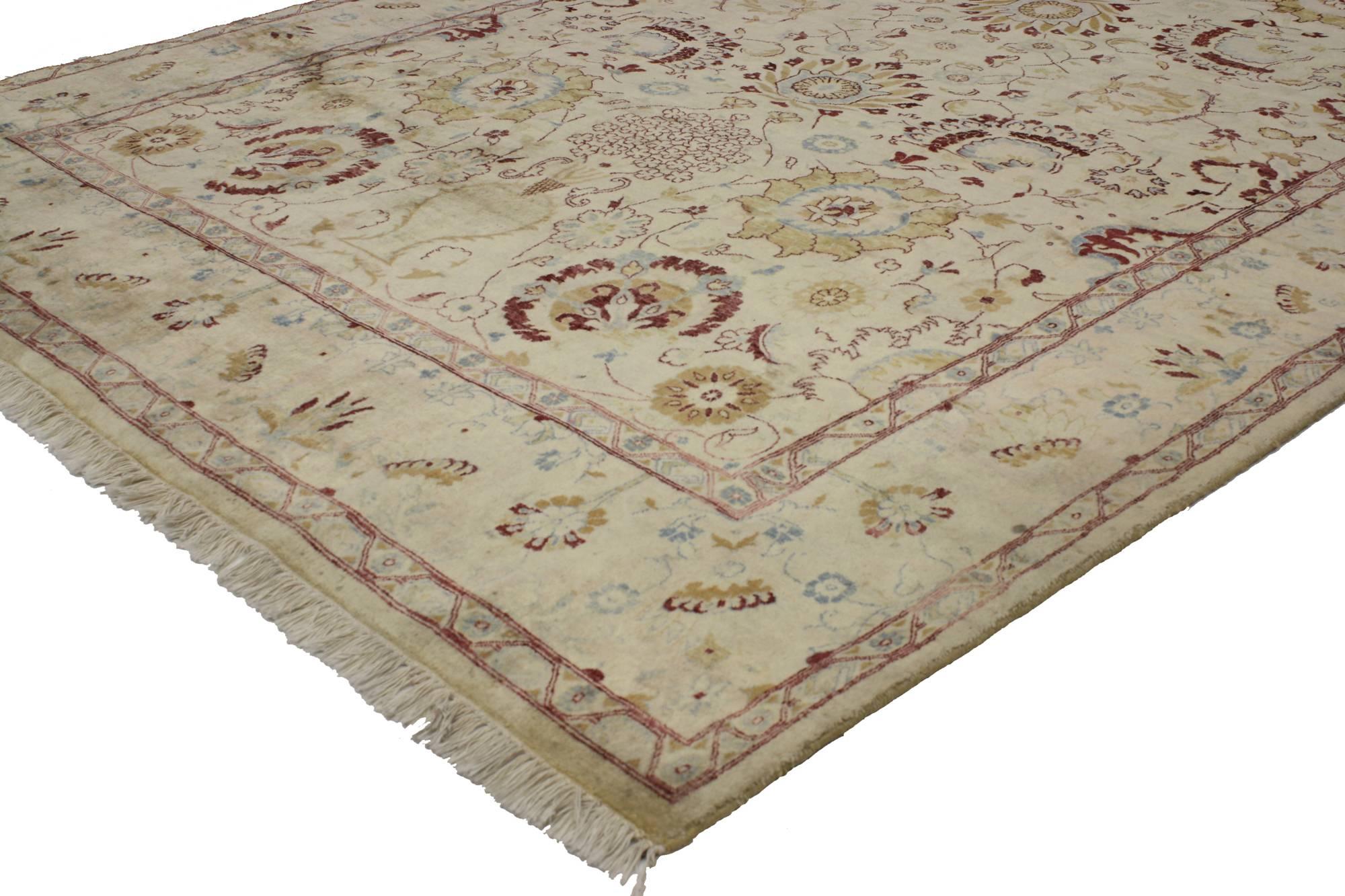 Vintage Persian Style Area Rug with Traditional Vase Design For Sale 1