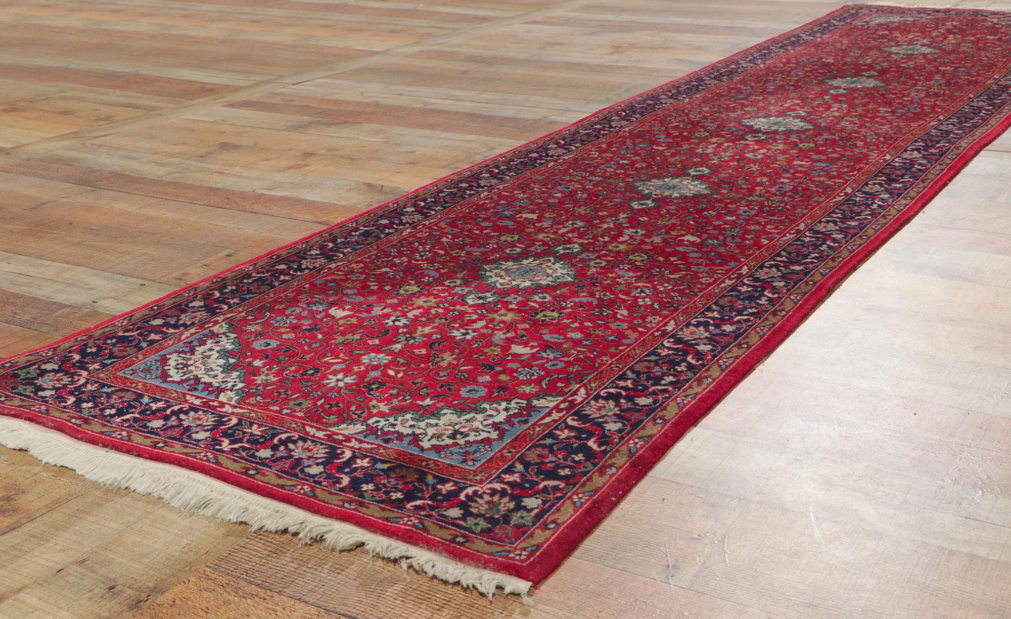 20th Century Vintage Persian Style Chinese Silk-Wool Runner For Sale