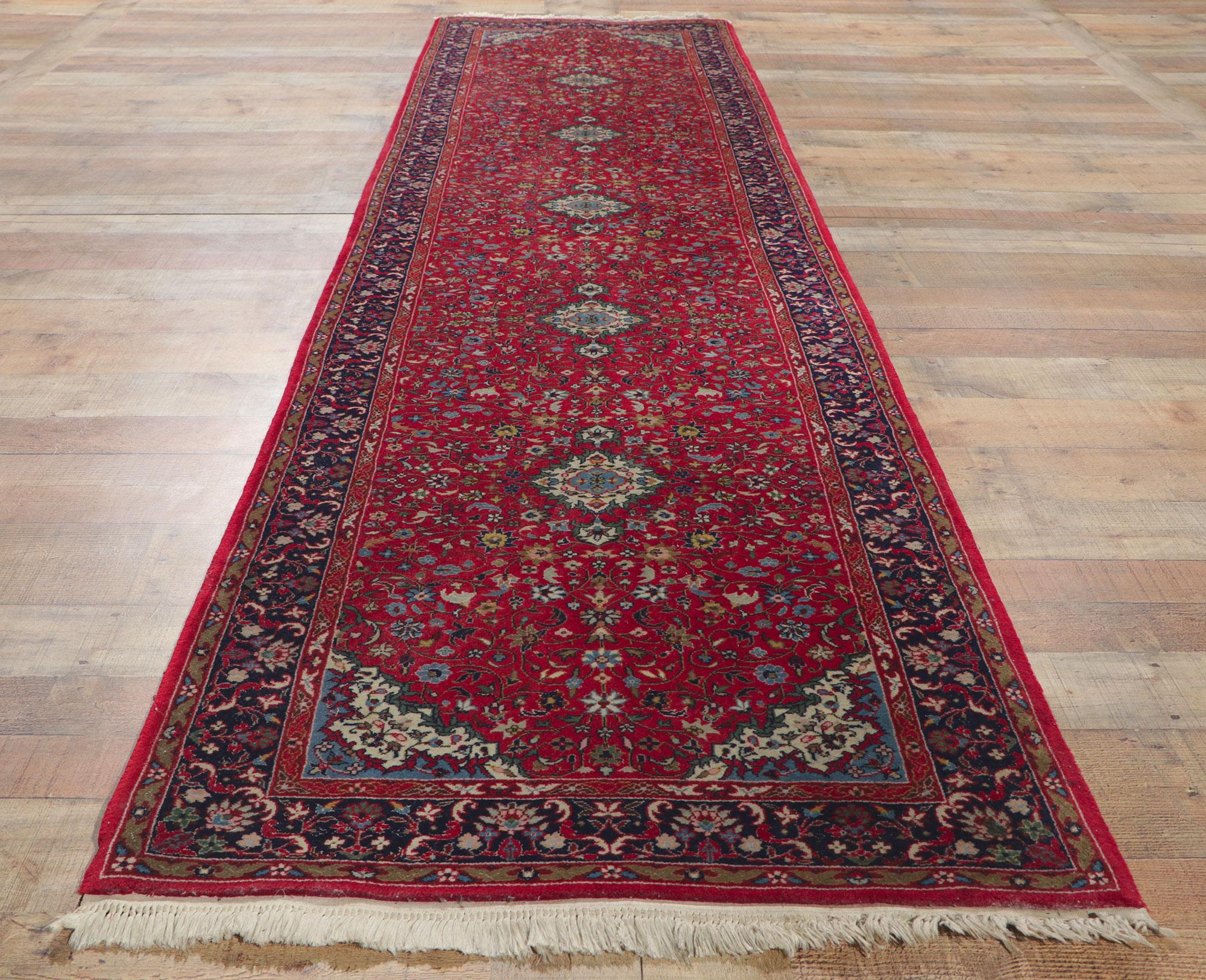 Vintage Persian Style Chinese Silk-Wool Runner For Sale 1