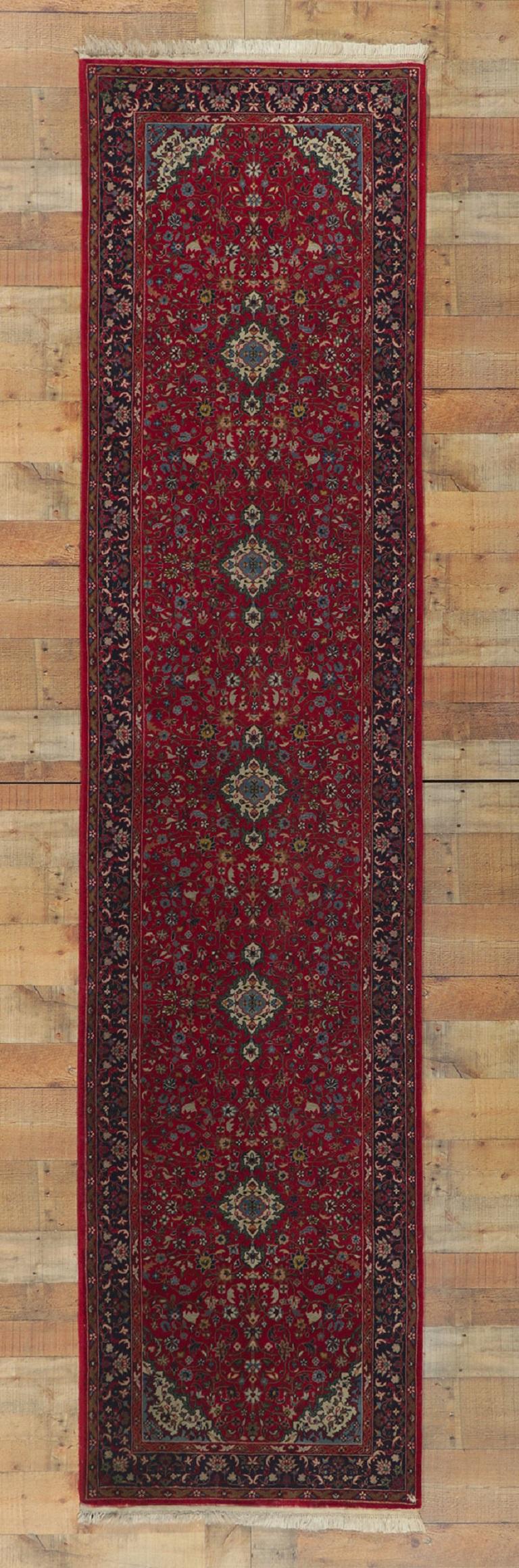 Vintage Persian Style Chinese Silk-Wool Runner For Sale 2