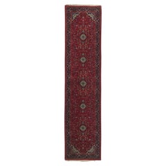 Tapis de couloir vintage en laine de soie chinoise de style persan