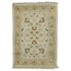 Vintage Persian Style Garden Rug, Accent Rug with Georgian Queen Anne Style