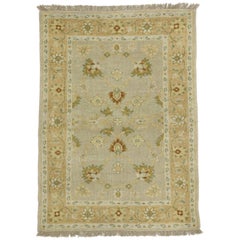 Retro Persian Style Garden Rug, Accent Rug with Georgian Queen Anne Style