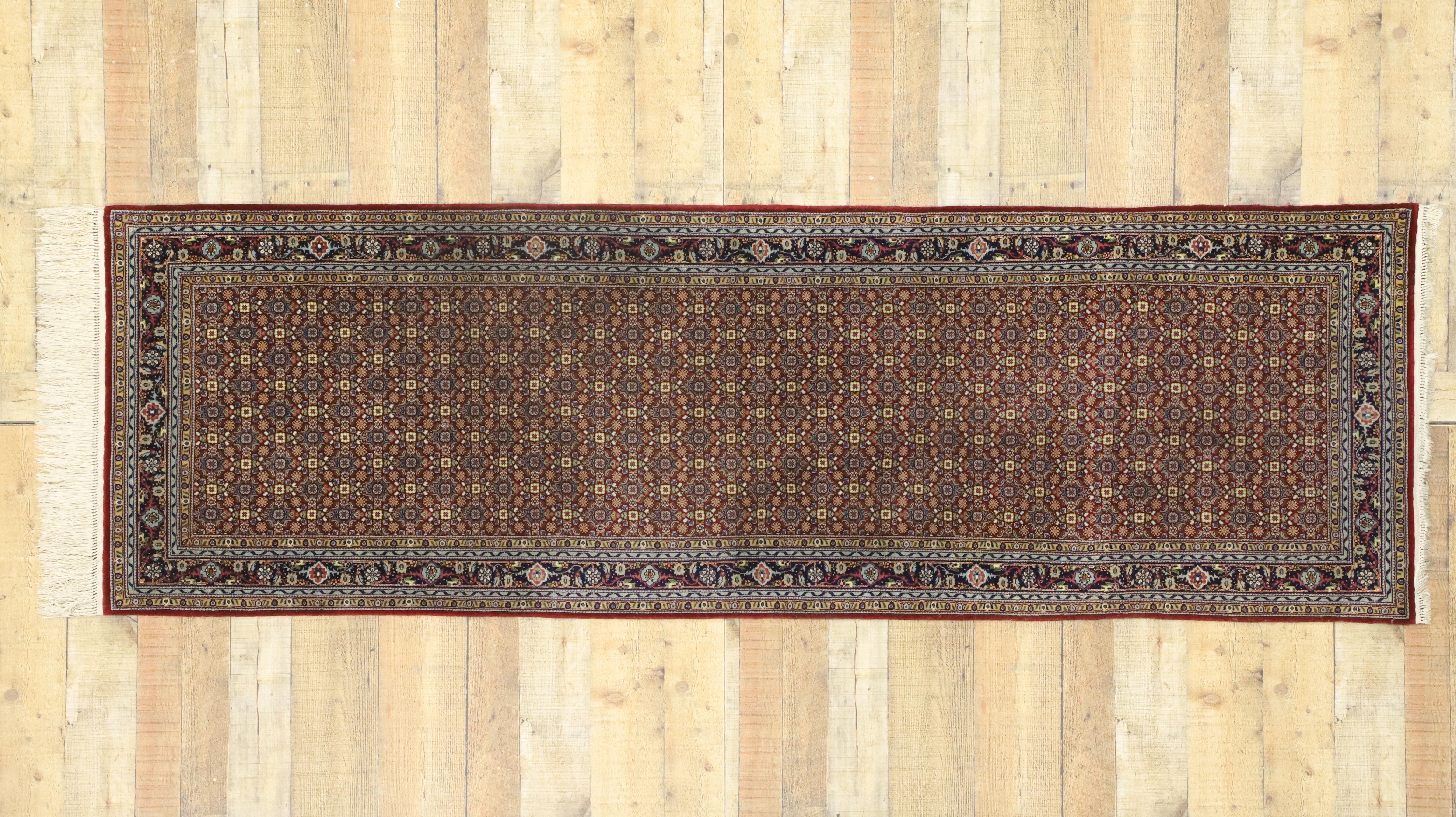 Vintage Persian Style Hallway Runner with Tabriz Design For Sale 3