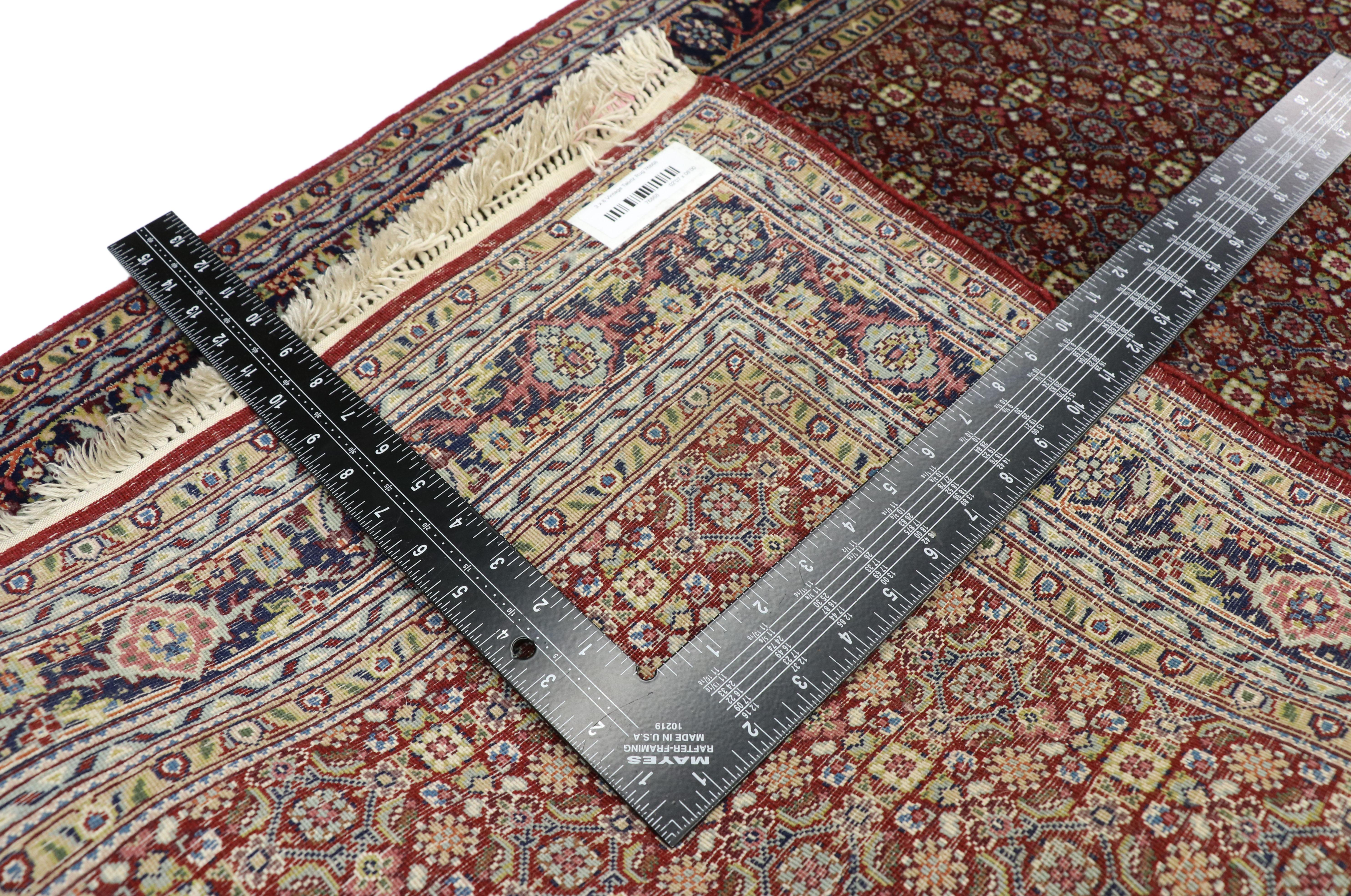 Hand-Knotted Vintage Persian Style Hallway Runner with Tabriz Design For Sale