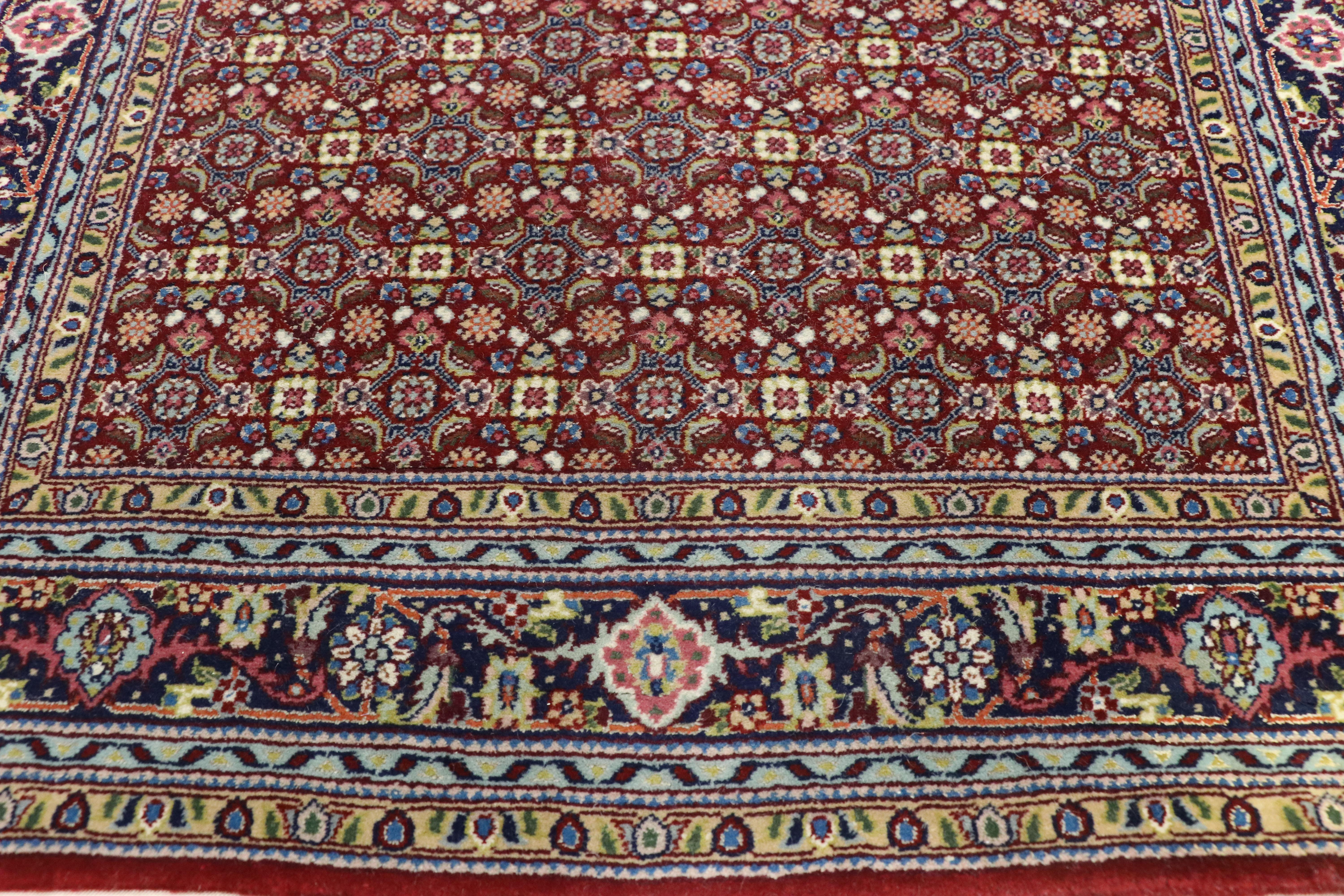 Wool Vintage Persian Style Hallway Runner with Tabriz Design For Sale