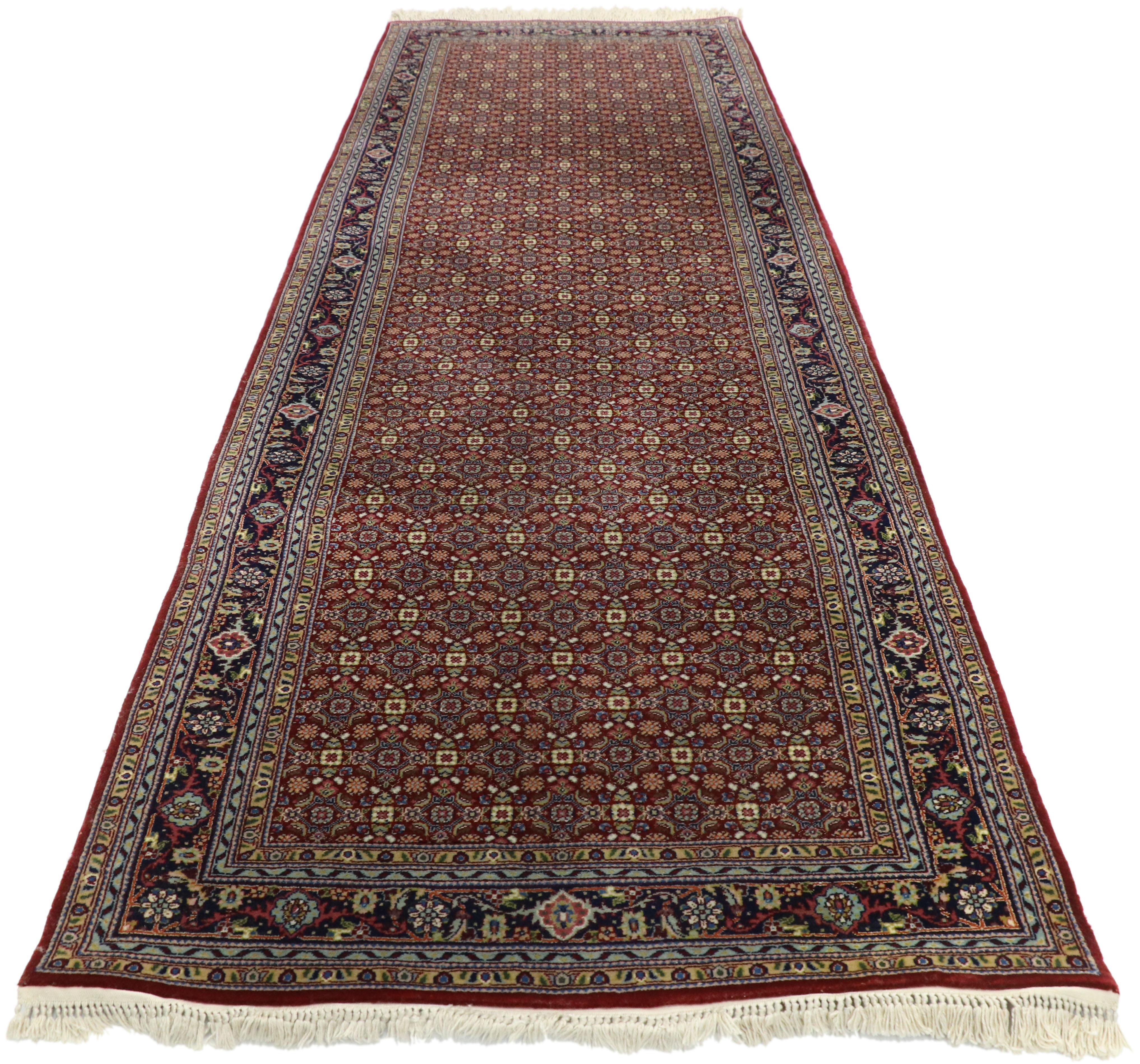 Vintage Persian Style Hallway Runner with Tabriz Design For Sale 2