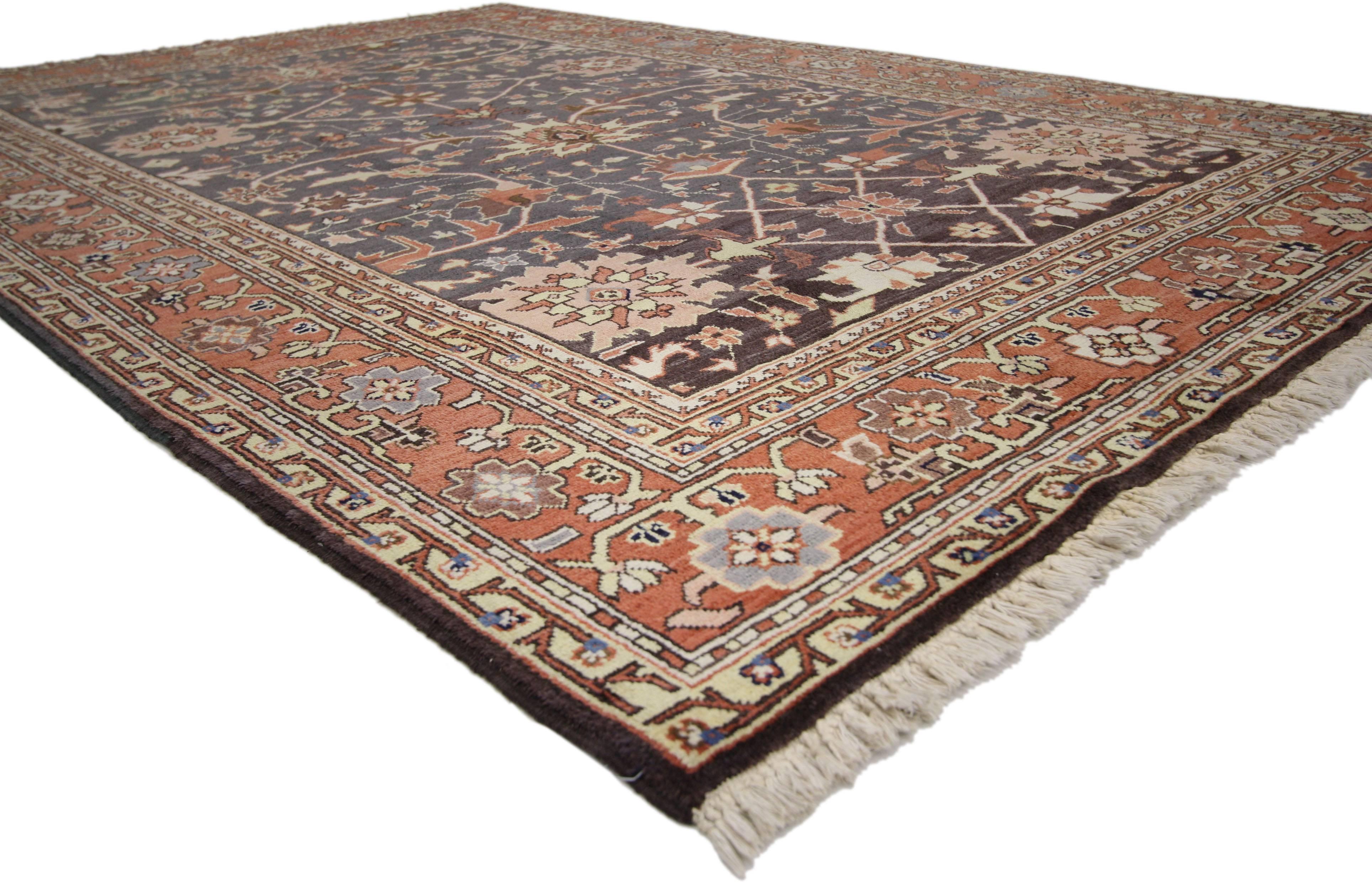 Indian Vintage Persian Style Rug with Tradition Modern Design For Sale