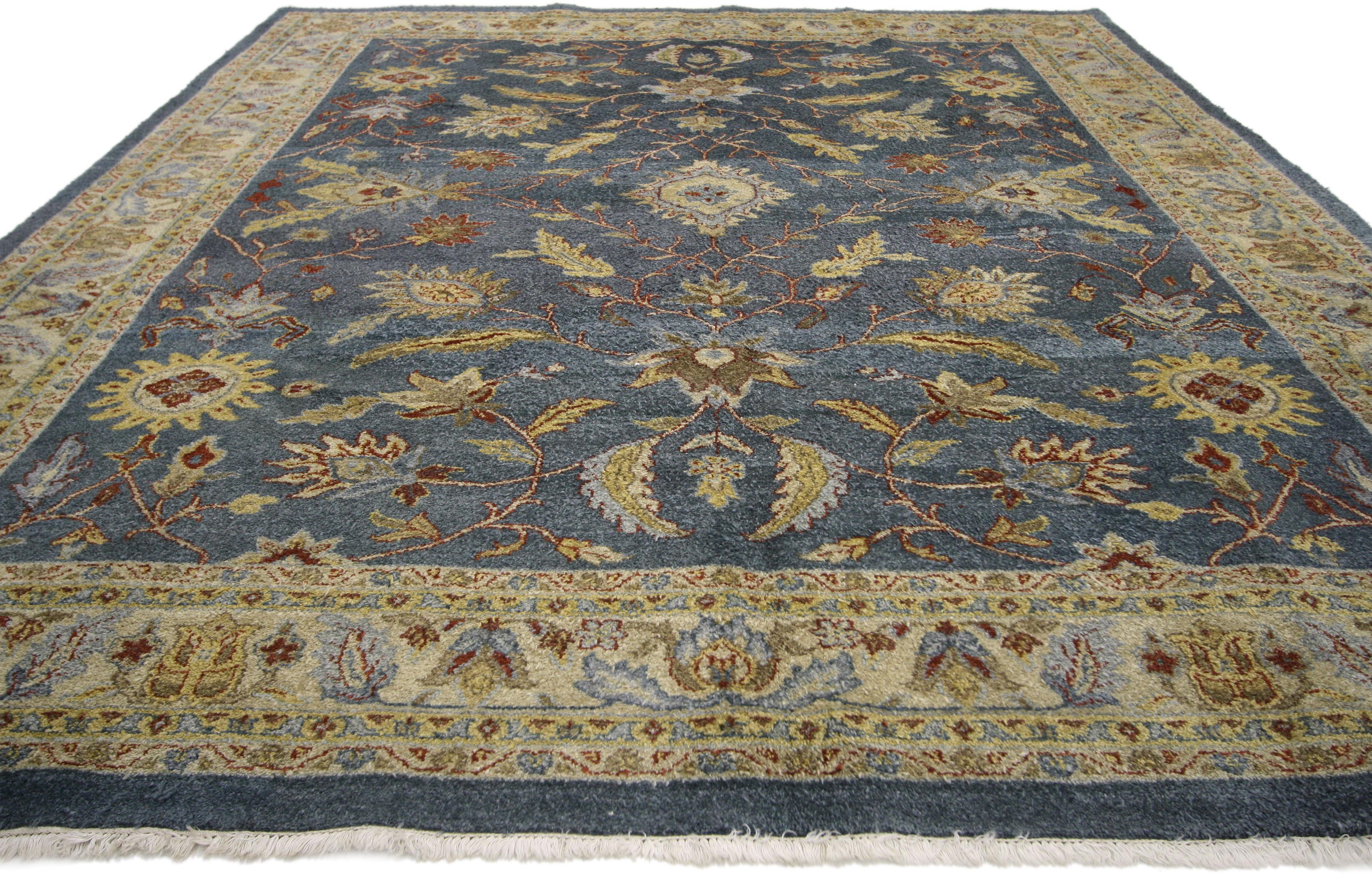 Tabriz Vintage Persian Style Rug with Traditional Mahal Design