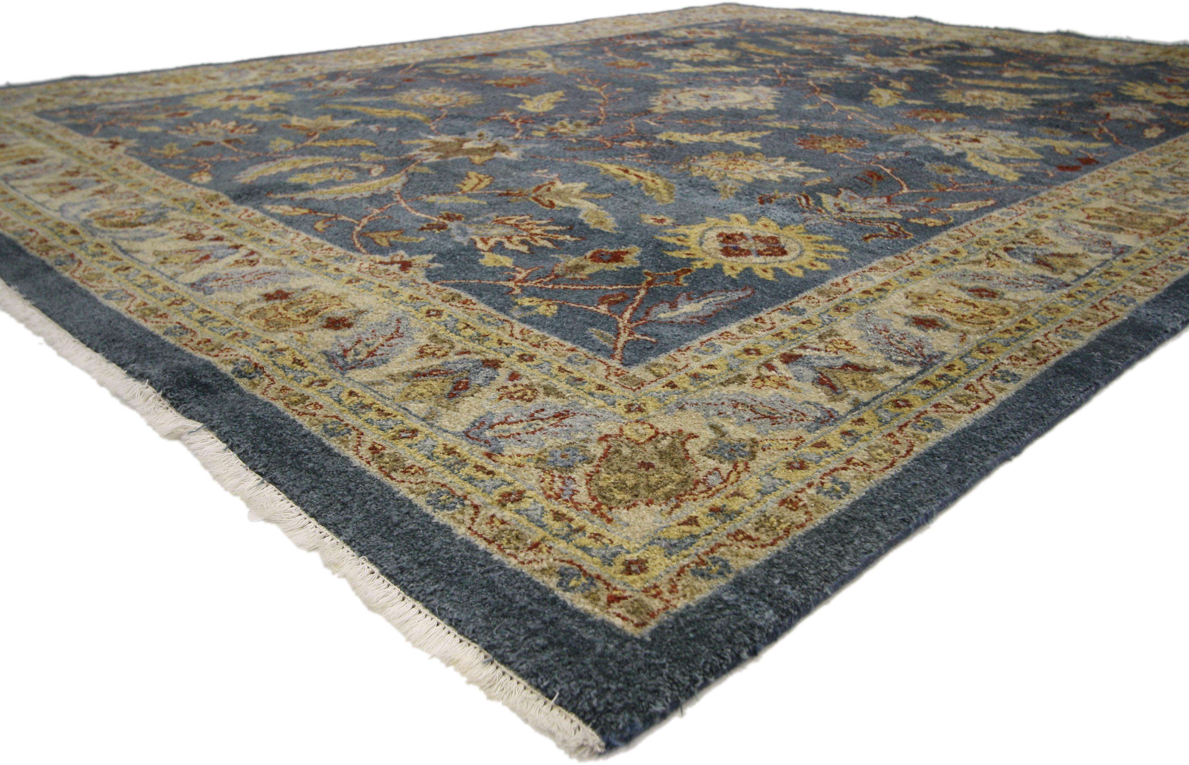 Indian Vintage Persian Style Rug with Traditional Mahal Design