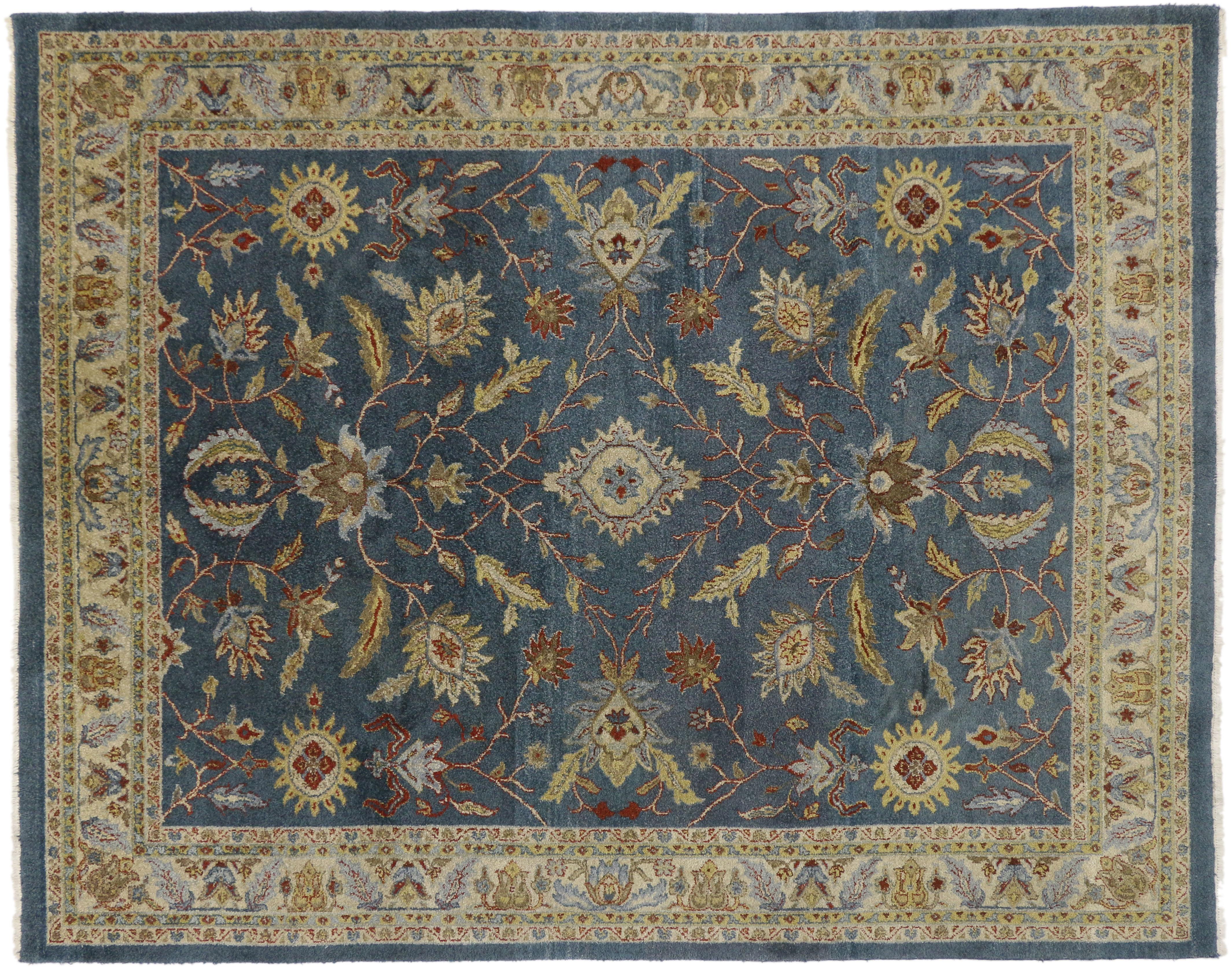 Vintage Persian Style Rug with Traditional Mahal Design In Good Condition In Dallas, TX