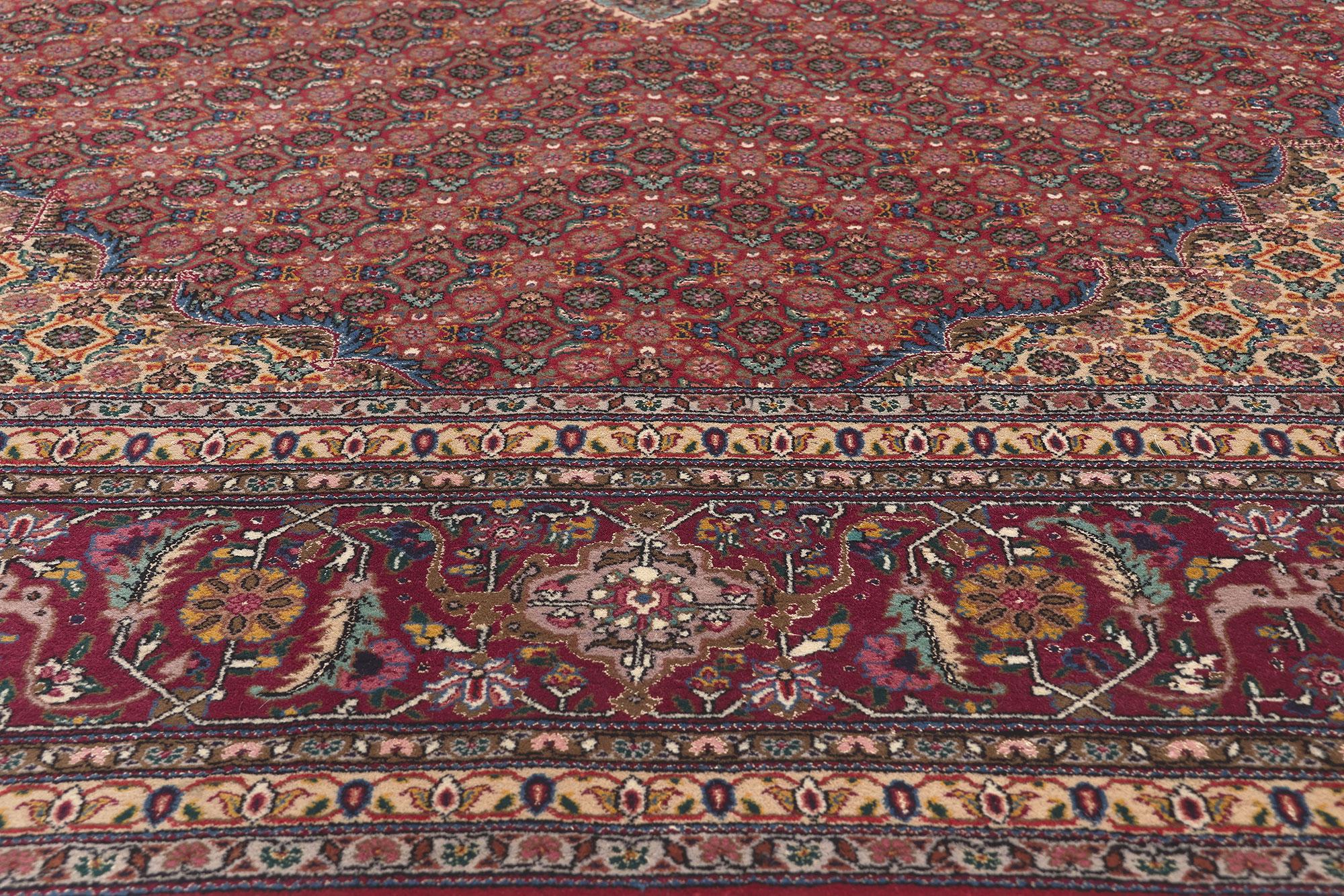 20th Century Vintage Chinese Tabriz Wool and Silk Rug For Sale