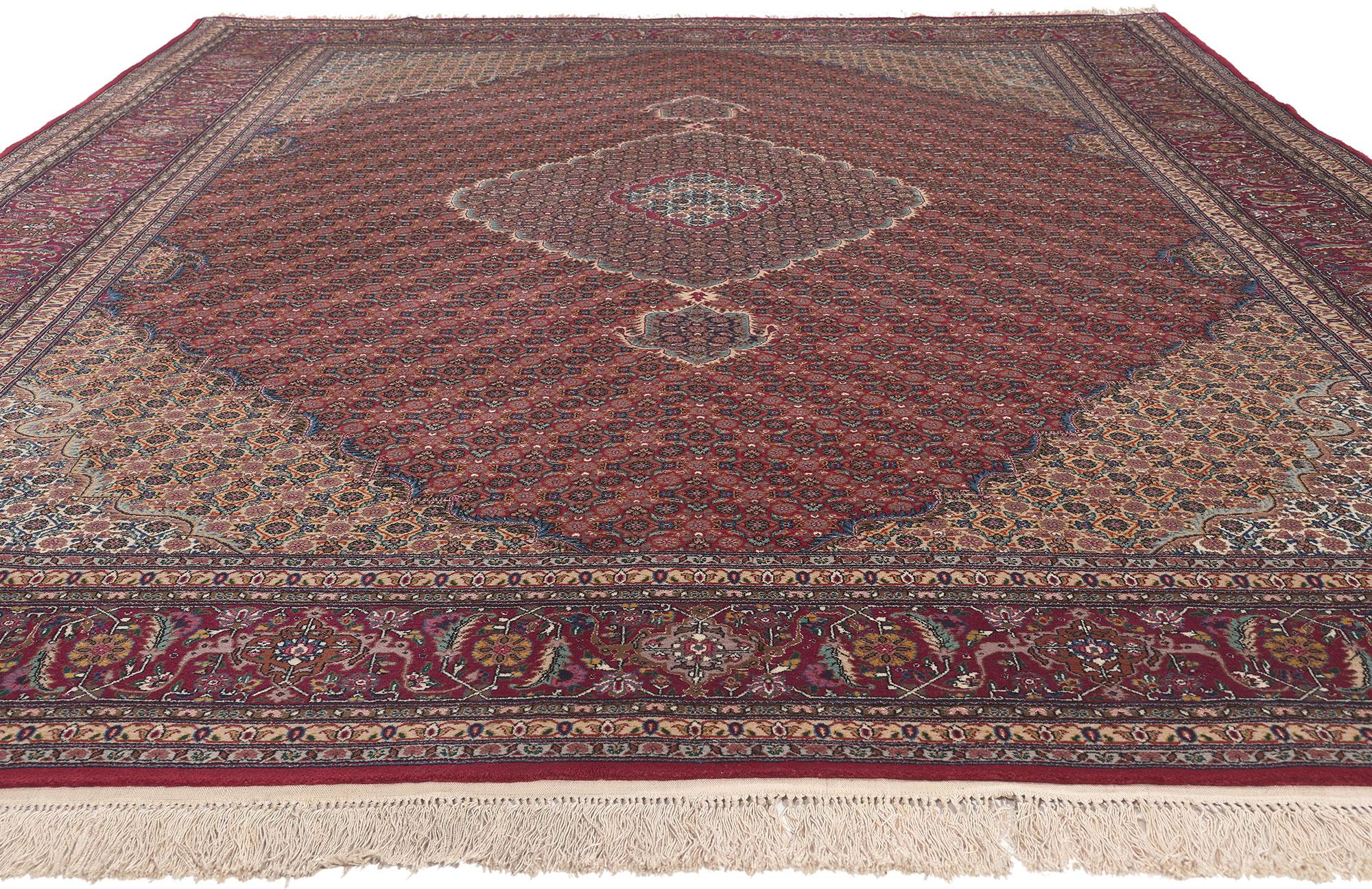 Hand-Knotted Vintage Chinese Tabriz Wool and Silk Rug For Sale