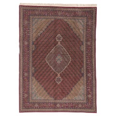 Vintage Teppich aus Wolle und Seide im persischen Stil