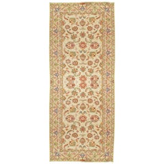 Retro Persian Sultanabad Carpet Handmade Oriental Rug, Ivory, Green, Blue, Red