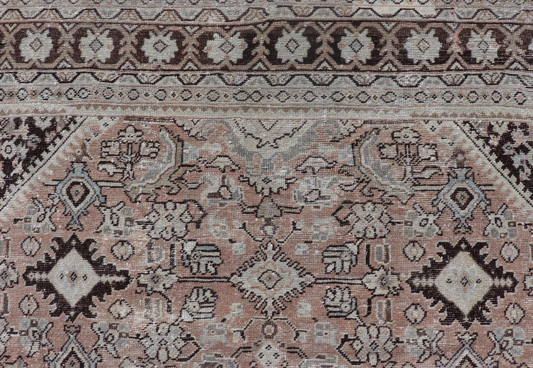 Persischer Sultanabad-Mahal-Teppich mit Sub-Geometric-Diamant im Angebot 6