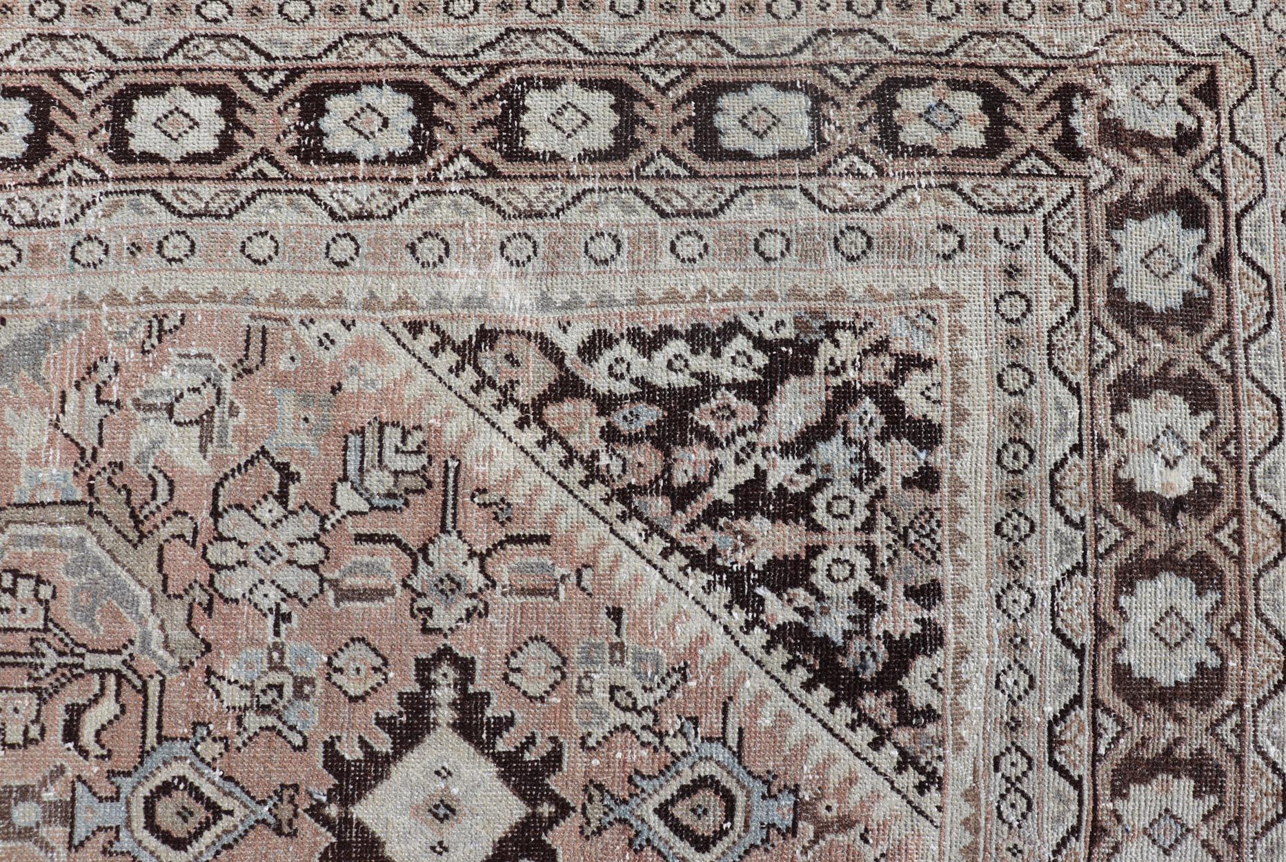Persischer Sultanabad-Mahal-Teppich mit Sub-Geometric-Diamant im Angebot 7