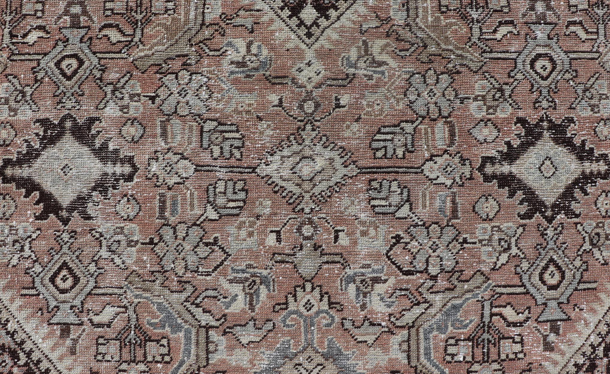Persischer Sultanabad-Mahal-Teppich mit Sub-Geometric-Diamant (20. Jahrhundert) im Angebot