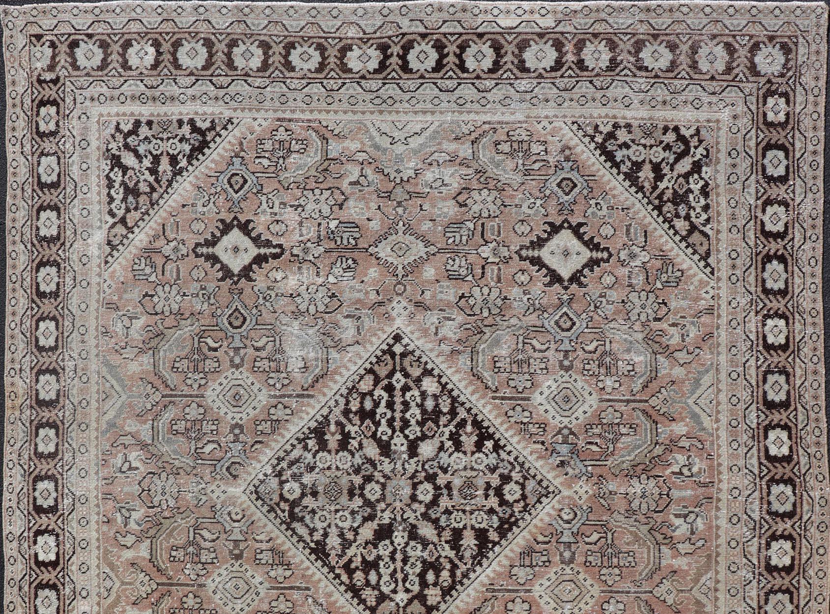 Persischer Sultanabad-Mahal-Teppich mit Sub-Geometric-Diamant (Wolle) im Angebot