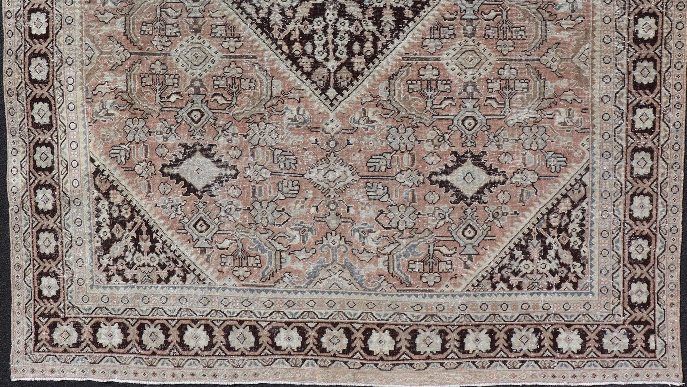 Persischer Sultanabad-Mahal-Teppich mit Sub-Geometric-Diamant im Angebot 2