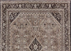Vintage Persian Sultanabad-Mahal Rug with Sub-Geometric Diamond Herati Design