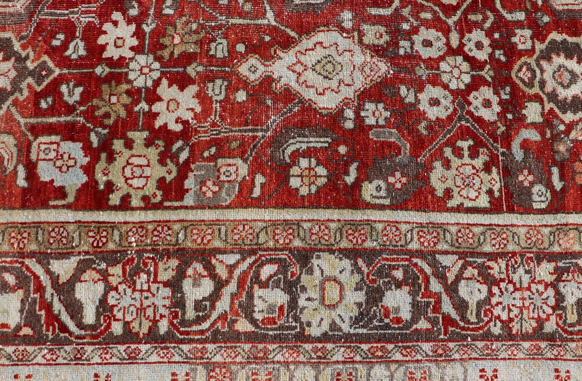 Persischer Sultanabad-Mahal aus Persien mit subgeometrischem Blumendesign im All-Over-Stil im Angebot 6