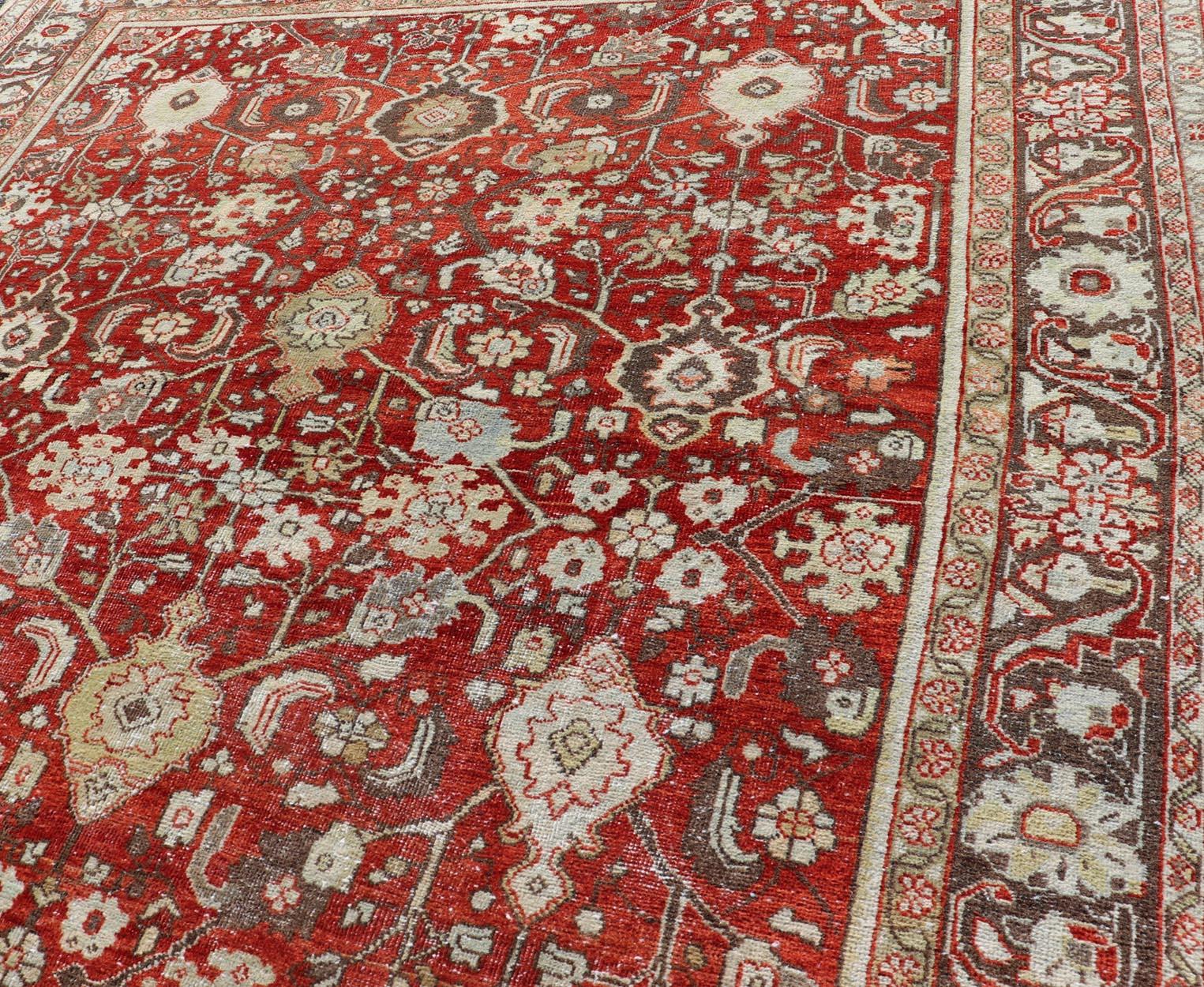 Vintage Persian Sultanabad-Mahal with All-Over Sub-Geometric Floral Design For Sale 8