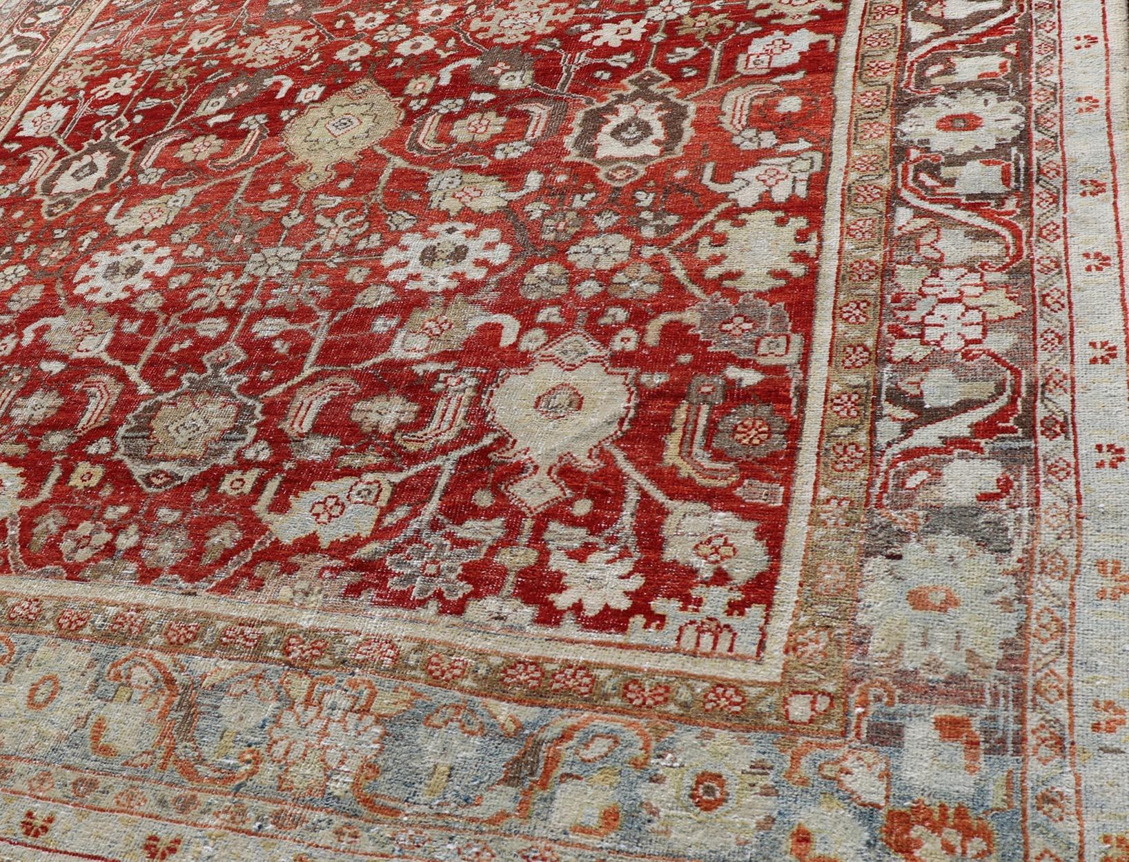 Vintage Persian Sultanabad-Mahal with All-Over Sub-Geometric Floral Design For Sale 9