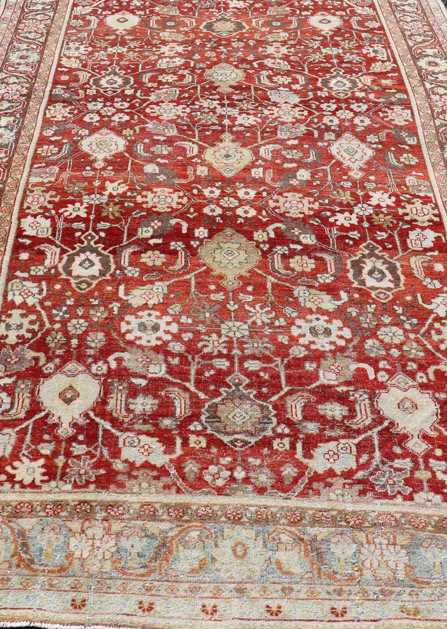 20th Century Vintage Persian Sultanabad-Mahal with All-Over Sub-Geometric Floral Design For Sale