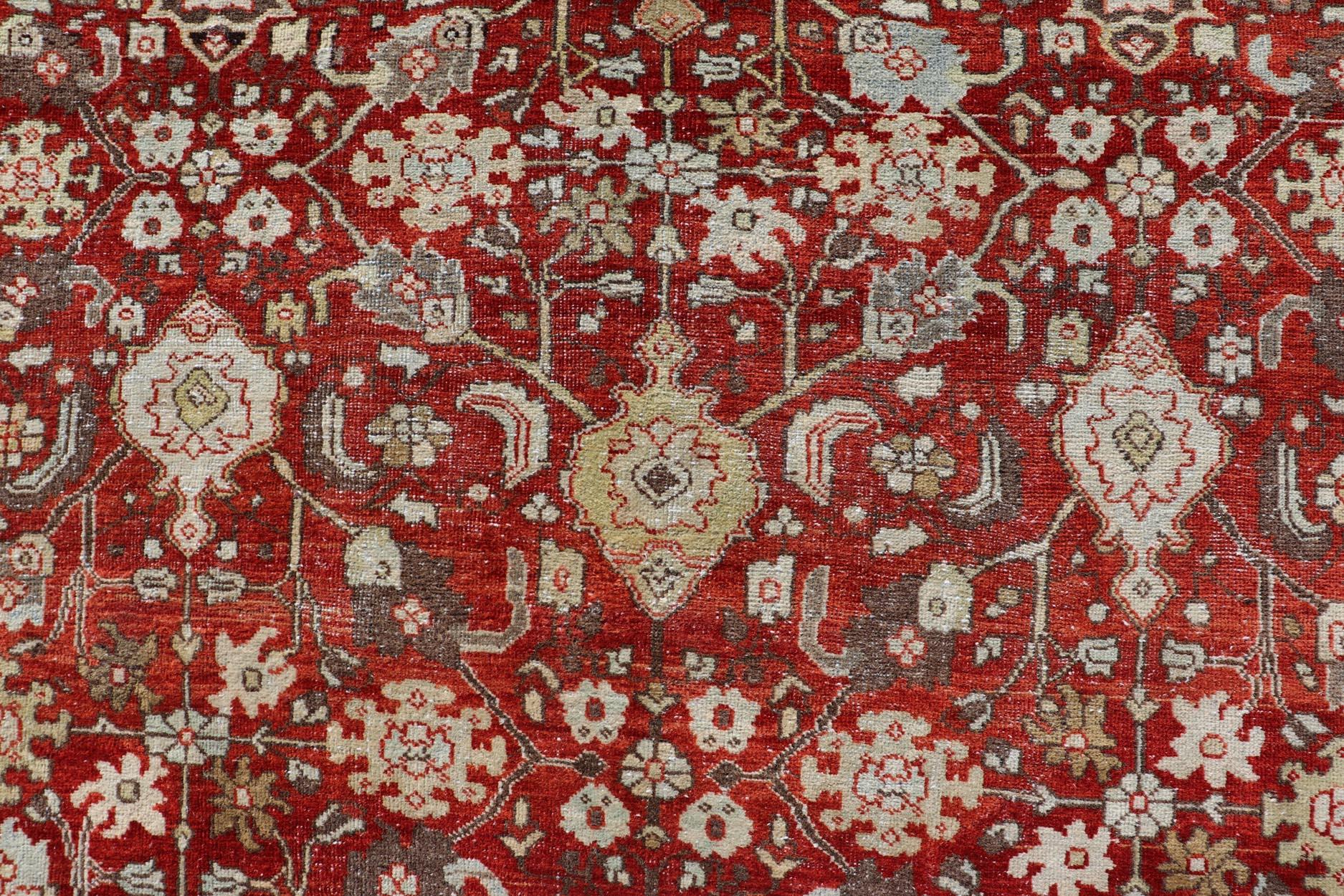 Vintage Persian Sultanabad-Mahal with All-Over Sub-Geometric Floral Design For Sale 1