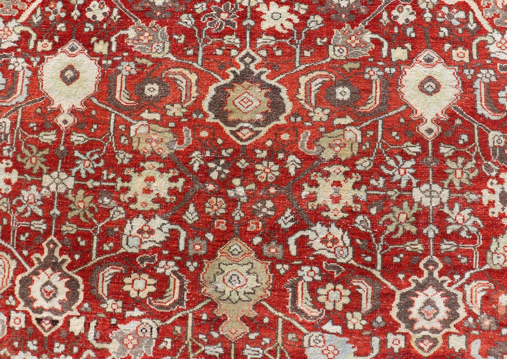 Vintage Persian Sultanabad-Mahal with All-Over Sub-Geometric Floral Design For Sale 2