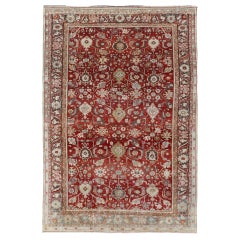 Vintage Persian Sultanabad-Mahal with All-Over Sub-Geometric Floral Design