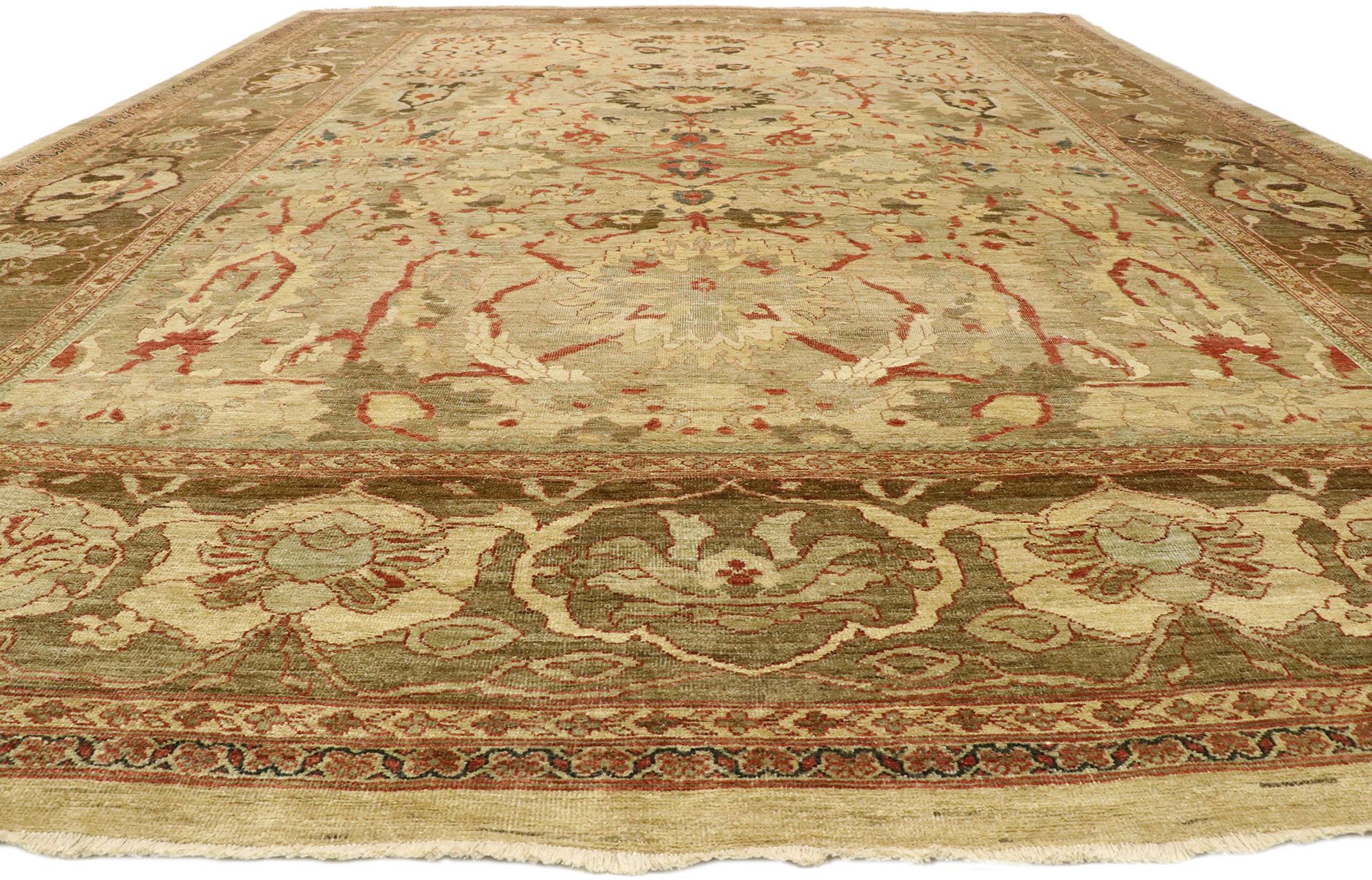 Hand-Knotted Vintage Persian Sultanabad Palatial Carpet, 13'02 x 17'05