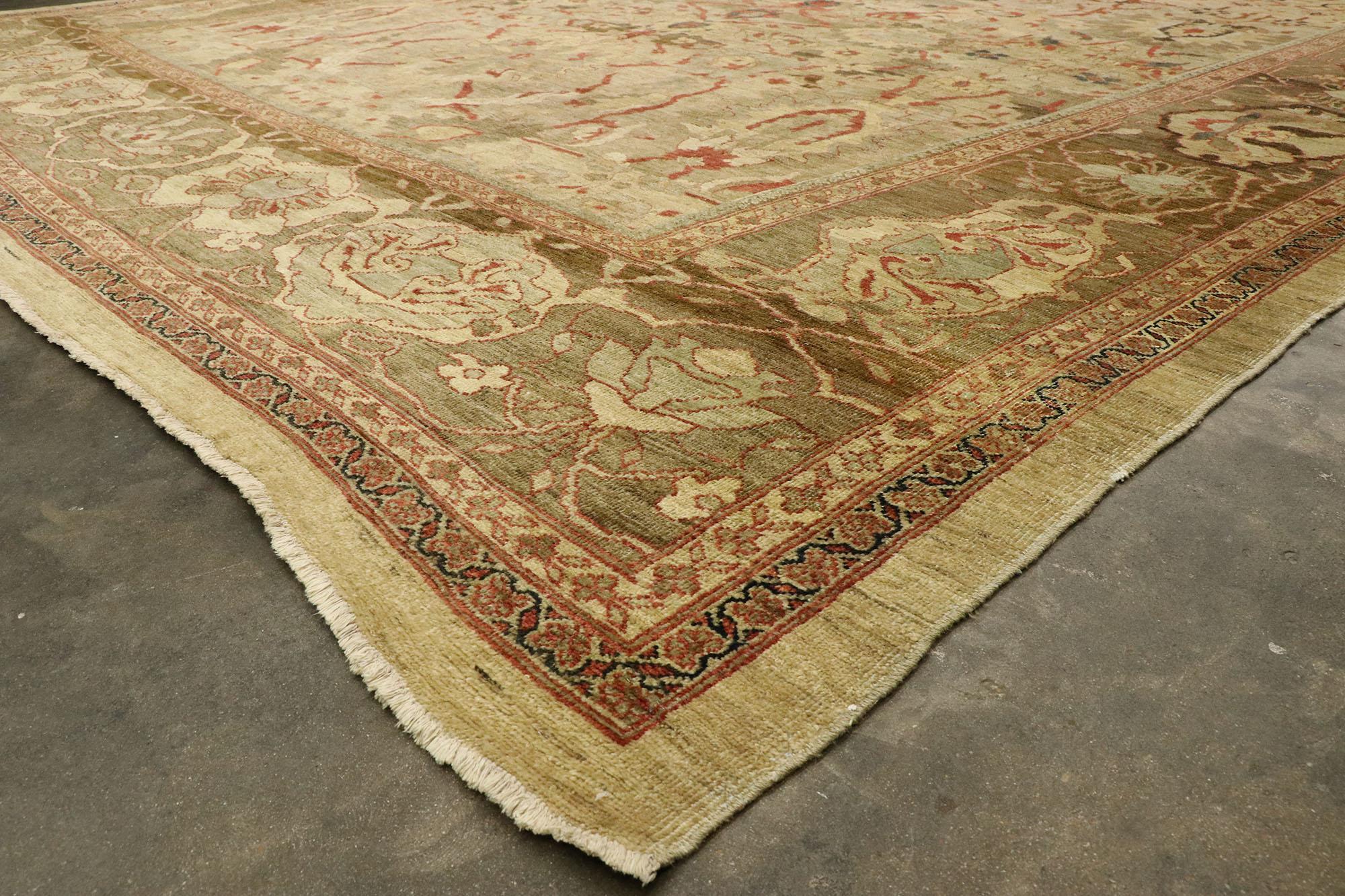 Wool Vintage Persian Sultanabad Palatial Carpet, 13'02 x 17'05